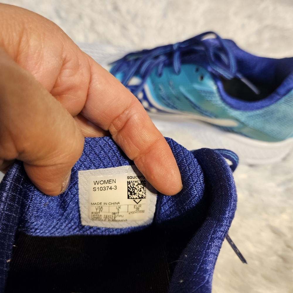 Saucony Ride ISO 2 Women's Running Shoes Blue White Athletic‎ Sneakers - Picture 4 of 8